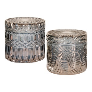Set 2 piese Recipiente decorative, Gri inchis, 9x9x8.5 cm - Img 5