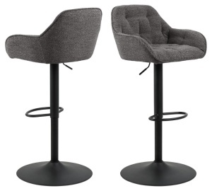 Set 2 piese Scaune de bar Brooke V1, Gri, 109x52x52 cm - Img 3