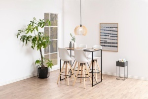 Set 2 piese Scaune de bar Dima, Alb, 111.5x48.5x55 cm