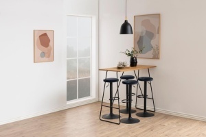 Set 2 piese Scaune de bar Finch, Gri, 82x40x40 cm