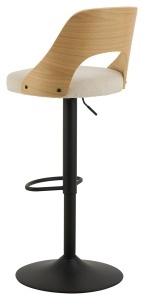 Set 2 piese Scaune de bar Lucy, Bej, 113x47x50.5 cm - Img 3
