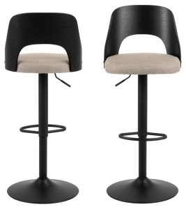 Set 2 piese Scaune de bar Lucy, Maro, 113x47x50.5 cm - Img 4