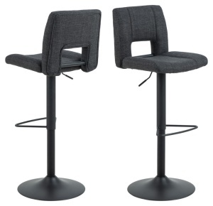 Set 2 piese Scaune de bar Sylvia, Gri, 115x41.5x52 cm - Img 2