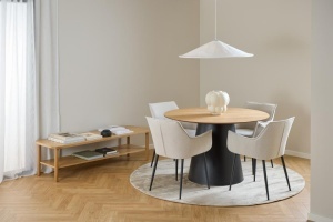 Set 2 piese Scaune dining Bonita, Bej, 82.5x56x56 cm - Img 2