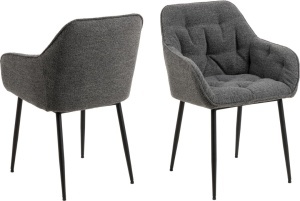 Set 2 piese Scaune dining Brooke V4, Gri, 83x58x55 cm - Img 3