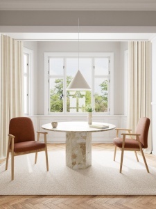 Set 2 piese Scaune dining Calvin, Portocaliu, 88x55x60.5 cm