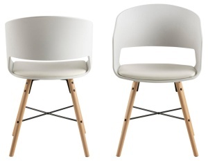 Set 2 piese Scaune dining I_Luna, Alb, 80.5x52x51.5 cm - Img 4