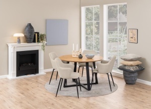 Set 2 piese Scaune dining Ilsa, Bej, 84.5x54.5x60 cm - Img 2