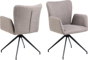 Set 2 piese Scaune dining Laura, Gri, 86x57x61.5 cm - Img 3