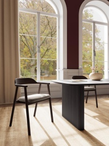 Set 2 piese Scaune dining Nixon, Fumuriu mat, 76.5x54x50.9 cm