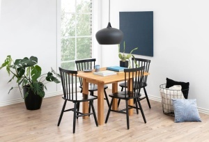 Set 2 piese Scaune dining Riano, Negru, 86x50.5x49.5 cm - Img 3