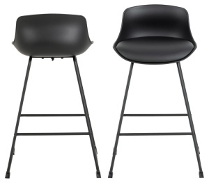 Set 2 piese Scaune inalte Tina, Negru, 84x50x49 cm - Img 3