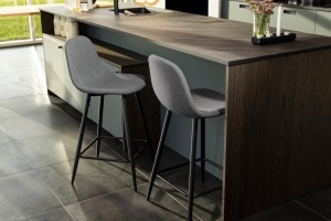Set 2 piese Scaune inalte Wilma V2, Gri, 91x43.5x48.5 cm