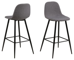 Set 2 piese Scaune inalte Wilma V2, Gri, 91x43.5x48.5 cm - Img 3