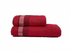 Set 2 Prosoape Remy Rosu 50x100 si 70x140 cm (Bumbac 100%)