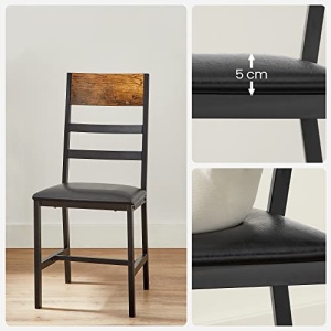 Set 2 scaune dining, Vasagle, Negru, 41.7x42.9x95 cm - Img 5