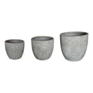 Set 3 buc. ghivece decorative, Anthea, Gri, 44x44x43 cm
