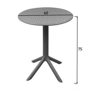 Set 3 buc. mobilier dining Mercon Zoi, Antracit, 60x60x75 cm - Img 5