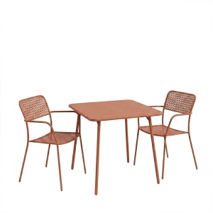 Set 3 bucati masa si scaune gradina V2, Moraja, Terracotta, 70x70x73 cm - Img 2