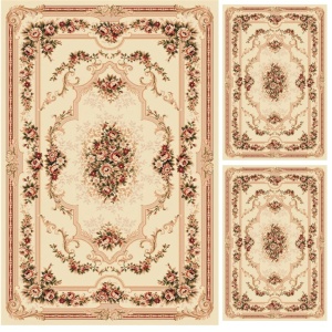 Set 3 covoare, Lotos, Crem, 200x300 cm, Delta 574