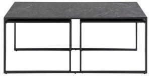 Set 3 piese Masute de cafea Infinity, Negru, 48x120x60 cm - Img 7