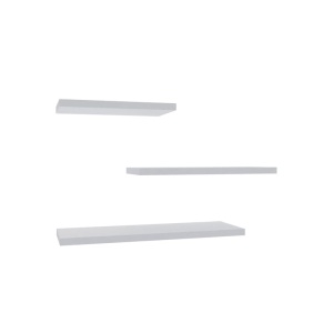 Set 3 rafturi de perete Leila Pako World Alb 40x14x2 cm