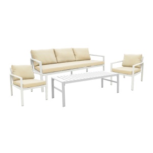Set 4 bucati de gradina, Gardenly, Alb, 68.5x175x72 cm - Img 2