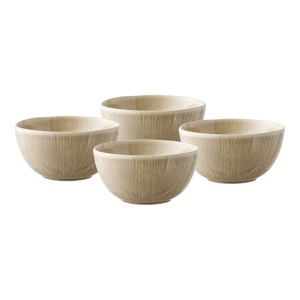 Set 4 piese Bol Viola, Bej, 13.5x14.5x7.5 cm