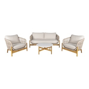 Set 4 piese Mobilier lounge pentru exterior Terracina, Maro, 78.5x84.5x72 cm - Img 5