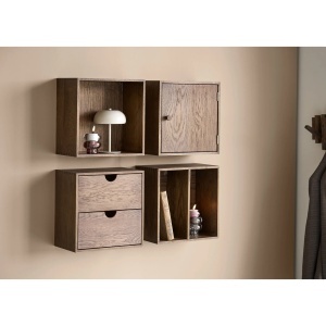 Set 4 piese Rafturi de perete Townsville, Maro inchis, 18x30x30 cm - Img 2