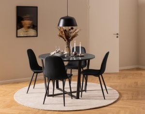 Set 4 piese Scaune dining Celia, Negru, 86x44x54 cm