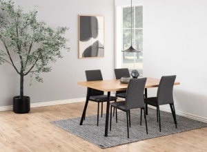 Set 4 piese Scaune dining Demina V1, Gri, 92x43.5x53 cm