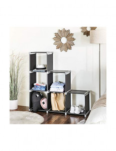 Set 6 cuburi de depozitare, Songmics, LSN63H, Negru, 11 x 41 x 41 cm - Img 2