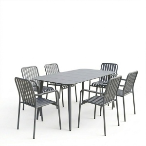 Set 7 bucati masa si scaune gradina, Heven Vista, Antracit, 80x150x72 cm - Img 2