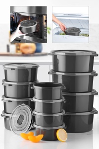 Set cutii de depozitare (12 bucati) SILANT12 Antracit 22x9.5 cm - Img 2