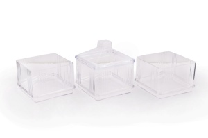 Set cutii de depozitare, 3 bucati Kareakrlk Transparent 10x10x28.5 cm - Img 3