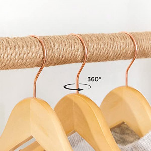 Set de 20 umerase din lemn, Songmics, Natural, 44.5x1.2x23 cm - Img 4