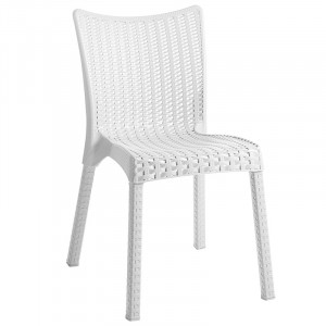 Set de gradina masa si scaune Groovy-Confident set 3 piese plastic alb 80x80x74.5cm - Img 3