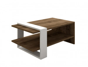 Set de mobilier pentru living Gaye, Nuc- Alb - Img 6