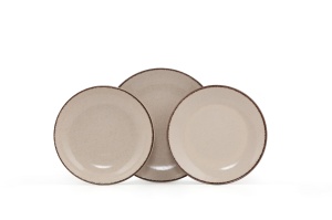 Set farfurii servire, 18 bucati Aqueduct Drops Maro 25x25x3 cm - Img 10