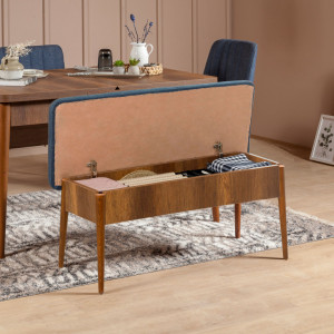 Set Masa si Scaune 5 Piese Vina 1048 Walnut-Dark Blue - Img 12
