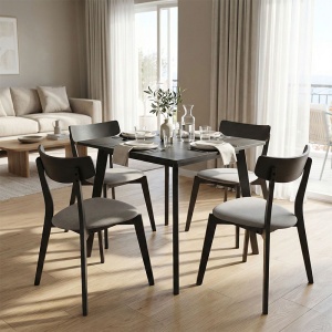 Set Masa si Scaune Benson-Toto 5 Piese Gri Rustic 80x80x75 cm