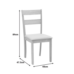 Set masa si scaune dining, 5 buc, Dallan Lars, Pako, Alb 138x100x75 cm - Img 10