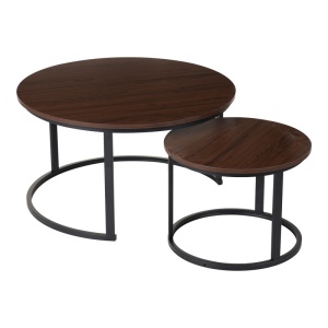 Set Masuta de cafea 2 buc Solme I Nuc 80x80x45 cm - Img 3