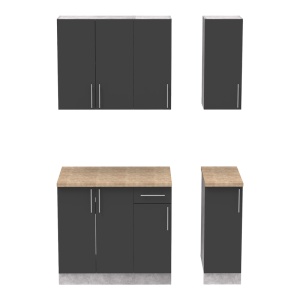 Set mobila bucatarie 4 buc Festa II Pako World Antracit 120x60x85 cm - Img 4
