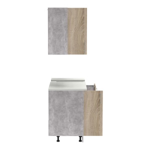 Set mobila bucatarie 4 buc Festa II Pako World Sonoma 120x60x85 cm - Img 6