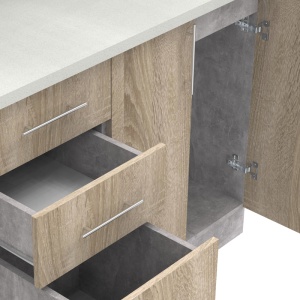 Set mobila bucatarie 4 buc Festa V Pako World Sonoma 160x60x85 cm - Img 7