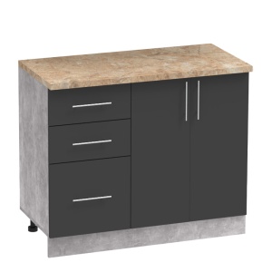 Set mobila bucatarie Festa Pako World Antracit 100x60x85 cm - Img 2