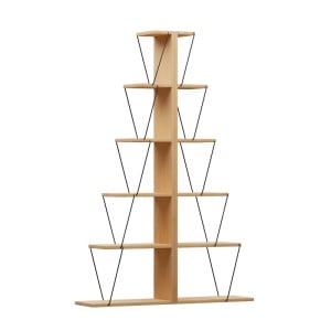 Set mobilier living masuta de cafea, 2 biblioteci si comoda TV, 4 buc, Tars, Stejar, 120x50x30 cm - Img 9