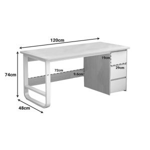 Set mobilier studenti birou si scaun birou ergonomic, 2 buc, Soho, Gri, 120x48x74 cm - Img 7